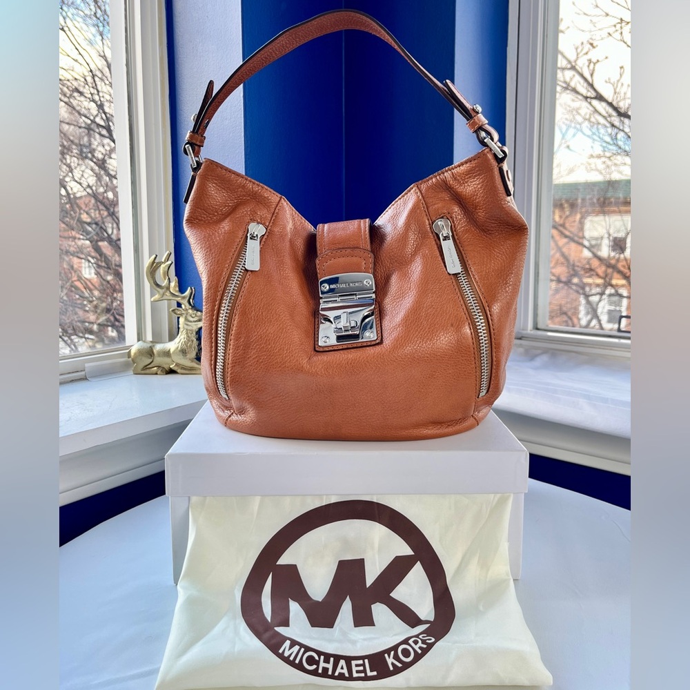 Michael Kors Tan Leather ‘Addie’ Hobo Satchel